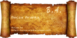 Becza Aranka névjegykártya