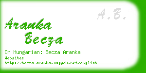aranka becza business card